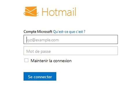 Connexion à ma boîte Hotmail